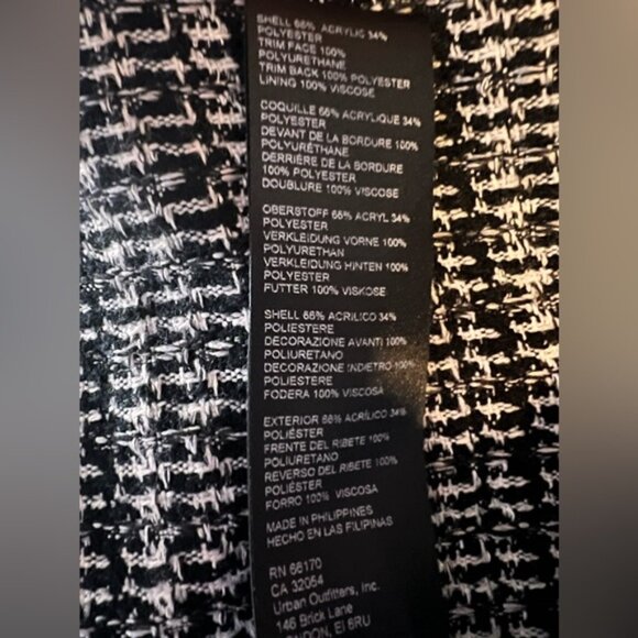 ANTHROPOLOGIE MAEVE Retro TWEED Button front Black White MINI DRESS - Fall! 8/10 - Picture 12 of 13